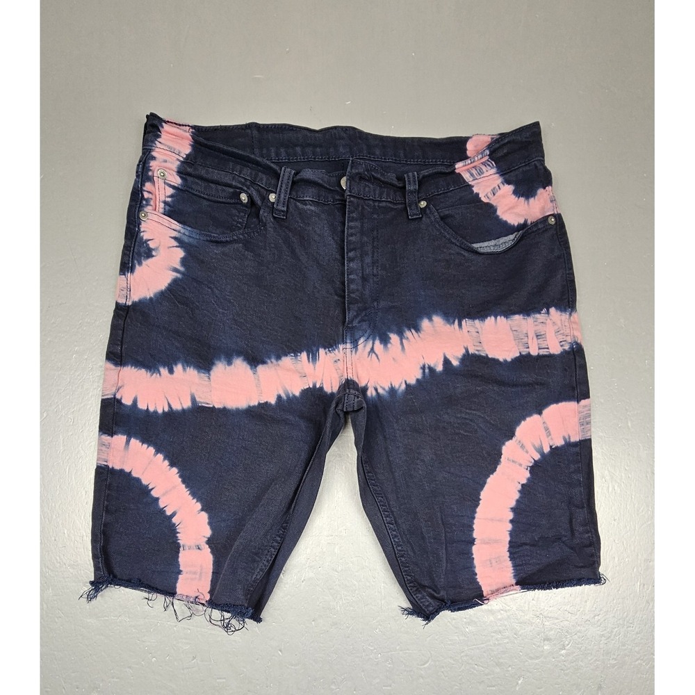 Levis 511 Denim Shorts Mens 34. Slim Tie Dye Jeans Bubble Gum‎ Cutoff.